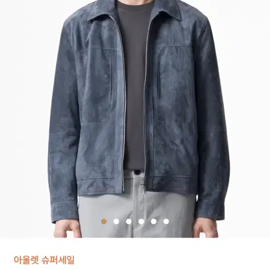 [XL] 23SS DKNY 체스트 포켓 스웨이드 자켓 블루