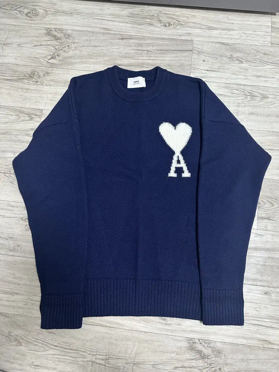 Ami Intarsia Knit Navy L