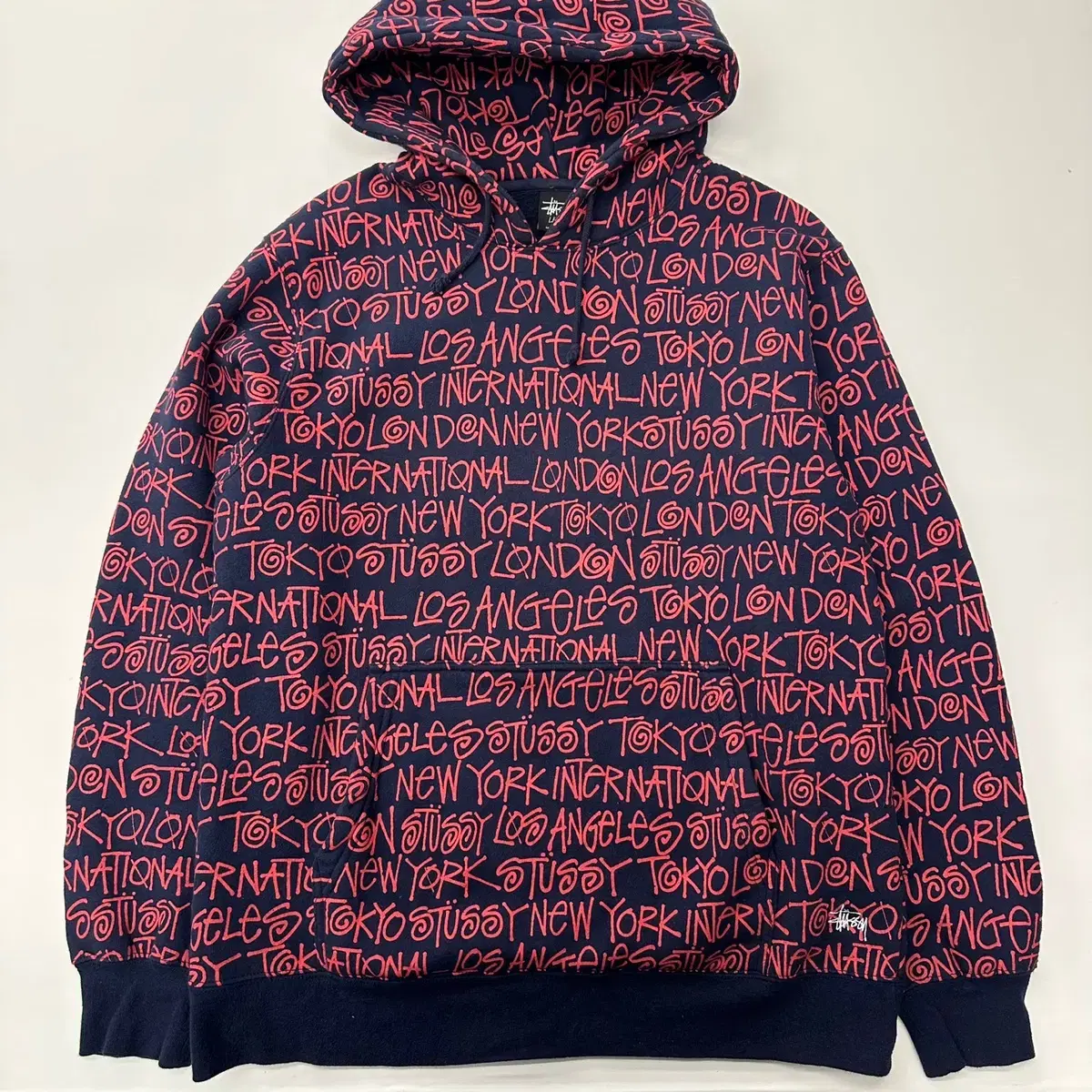 STUSSY Stussy 2000s Spell Logo Pattern Hoodie