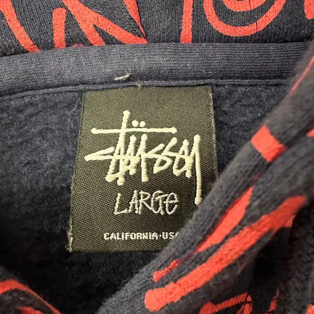 STUSSY 스투시 2000s 스펠 로고 패턴 후드티