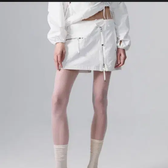 나체 스커트 ASYMMETRIC COTTON SKIRT WHITE