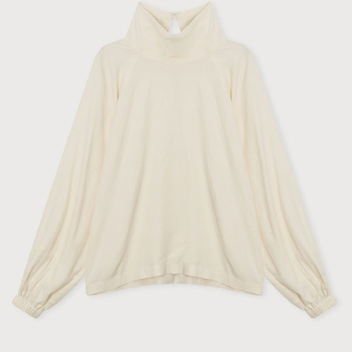 에토스 SOFT HIGH NECK LOOSE BLOUSE 아이보리