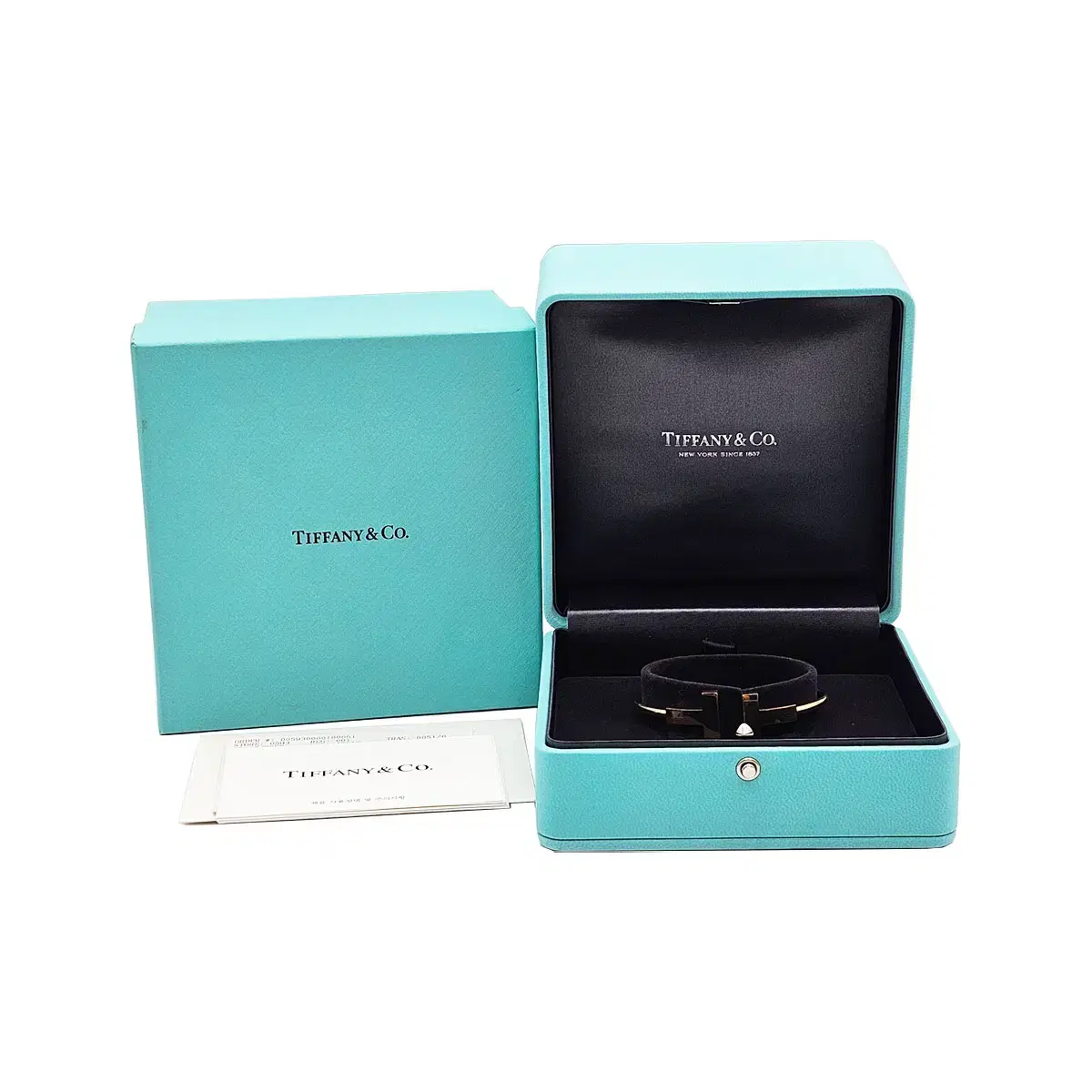 티파니앤코 Tiffany&Co 18K 골드 T 와이드 와이어 팔찌