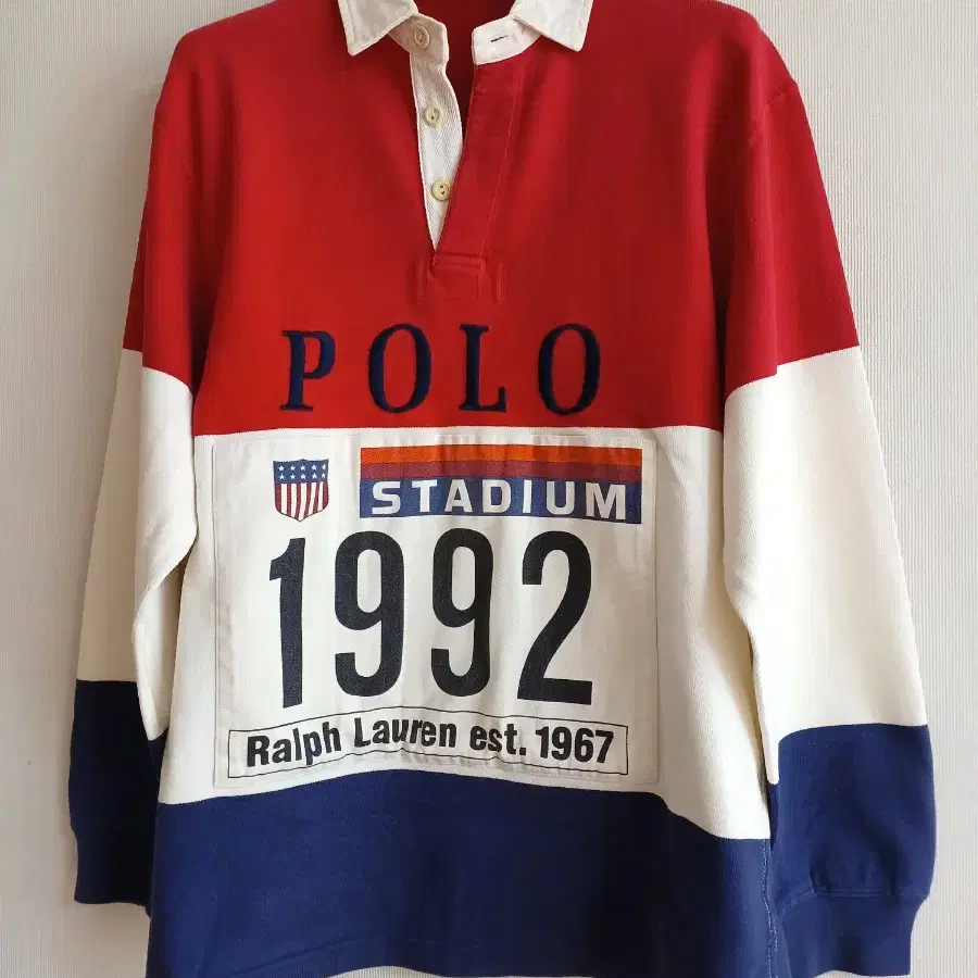 원판 1992 년 폴로 스타디움 럭비 라거셔츠 polo stadium