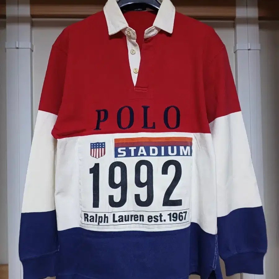 원판 1992 폴로 스타디움 럭비 라거셔츠 polo stadium OG