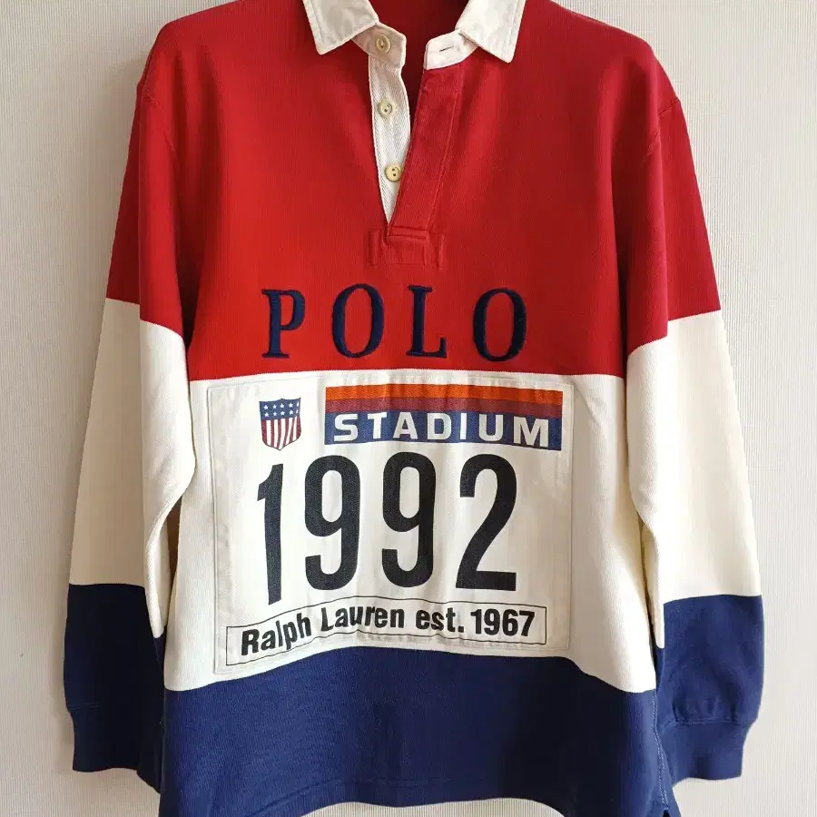 원판 1992 년 폴로 스타디움 럭비 라거셔츠 polo stadium