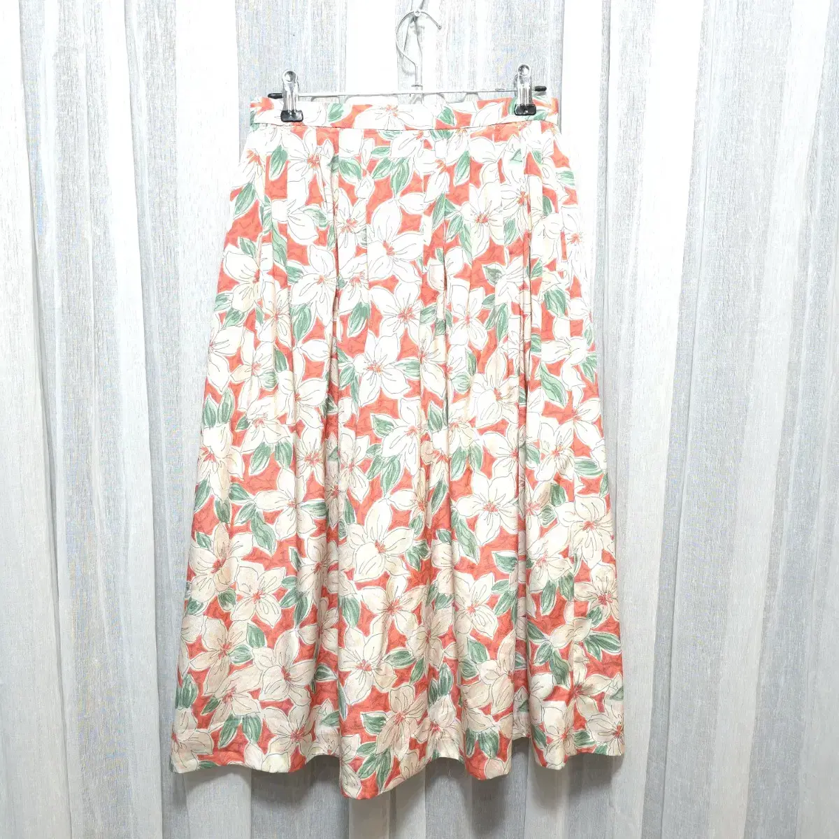 KORET Floral Pattern A-Line Pleated Skirt Women's S S074