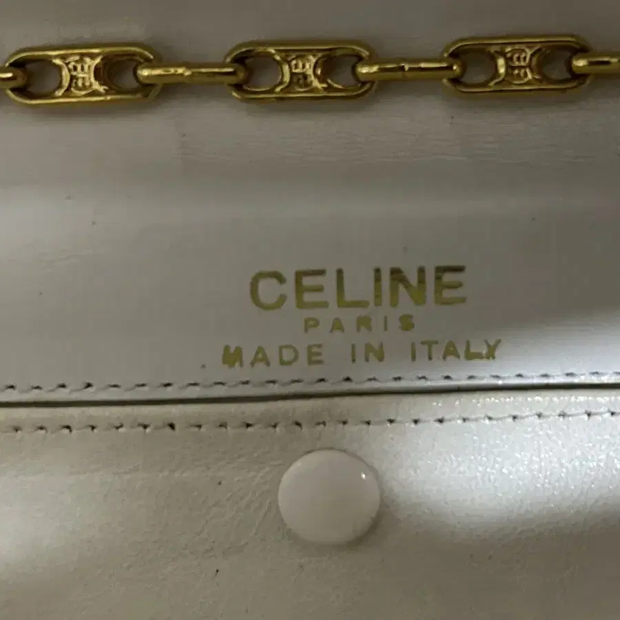 celine 화이트 골드체인 백