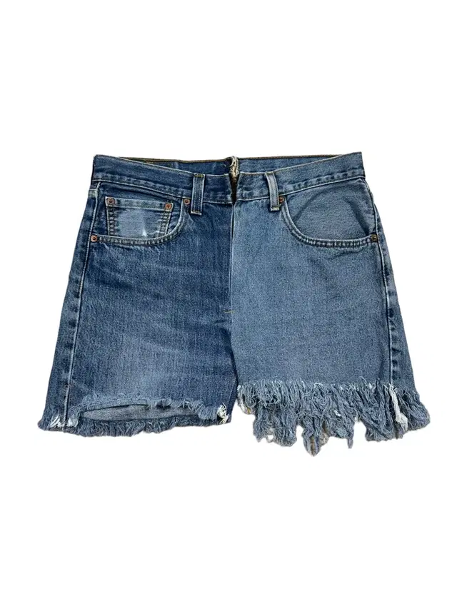 77circa MAKE FRINGE DENIM SHORTS