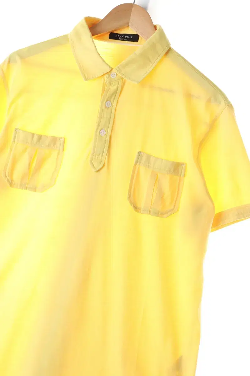 (XL) Beanpole Short Sleeve kara T-shirt Yellow Plain Loose Fit-C59C