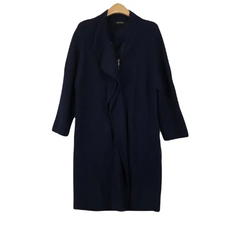 Z4550 Mine Navy Classic Zip Up Long Cardigan WomenFREE