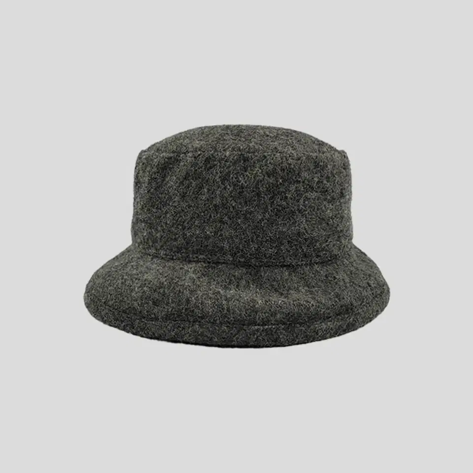 New York Hat Co. 차콜그레이 헤어리 모직 울 이너플리스 벙거