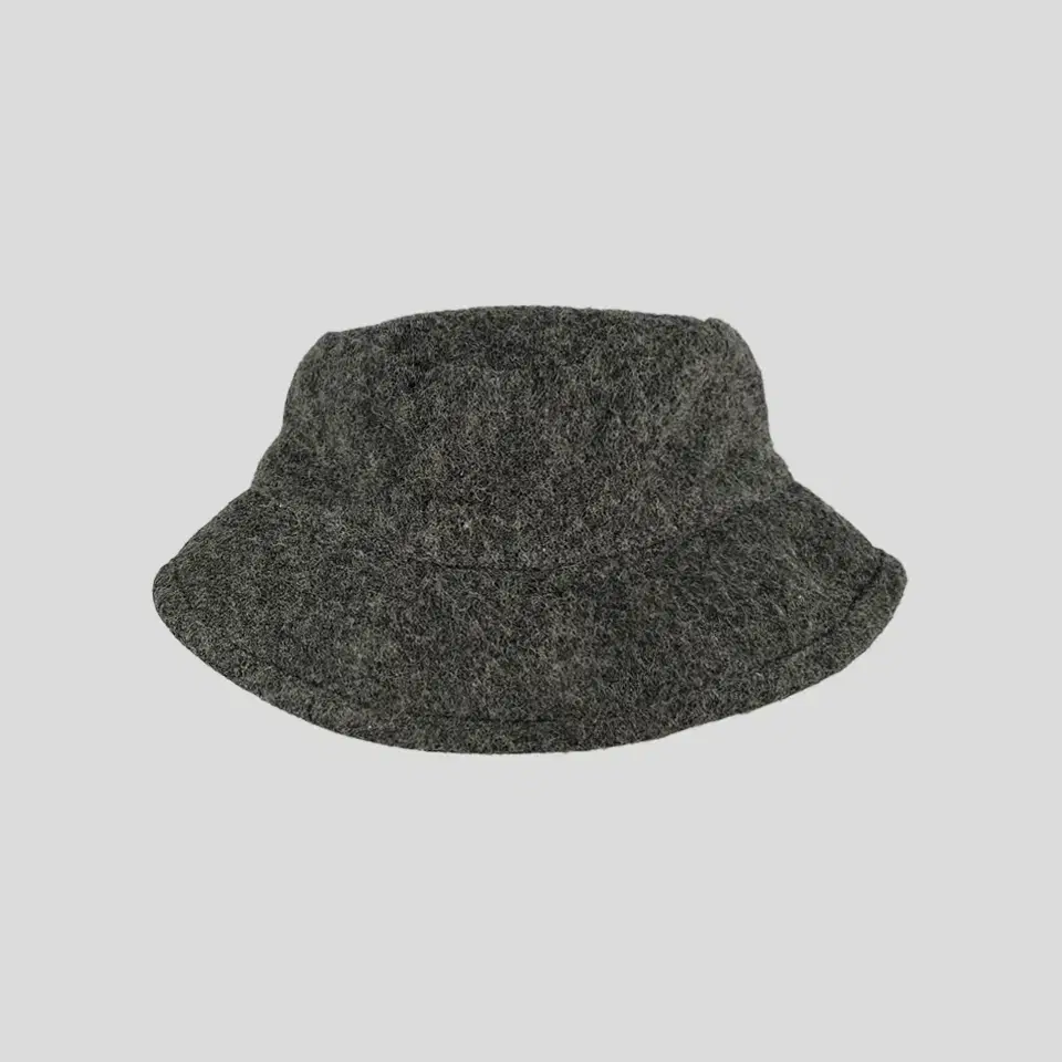 New York Hat Co. 차콜그레이 헤어리 모직 울 이너플리스 벙거