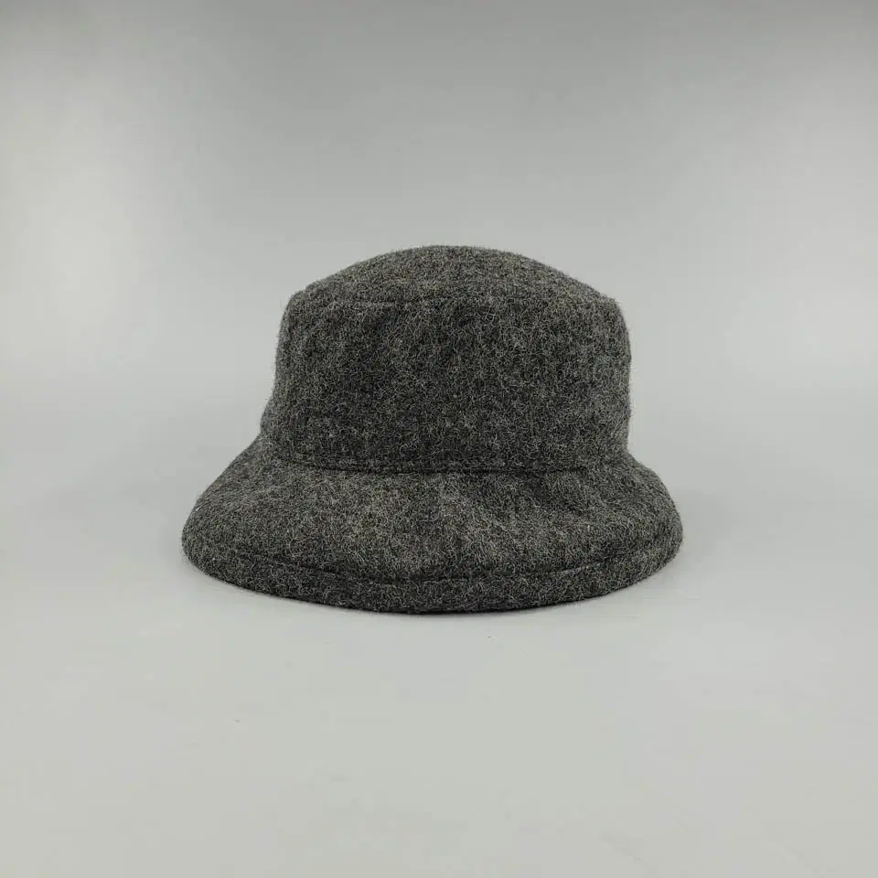 New York Hat Co. 차콜그레이 헤어리 모직 울 이너플리스 벙거