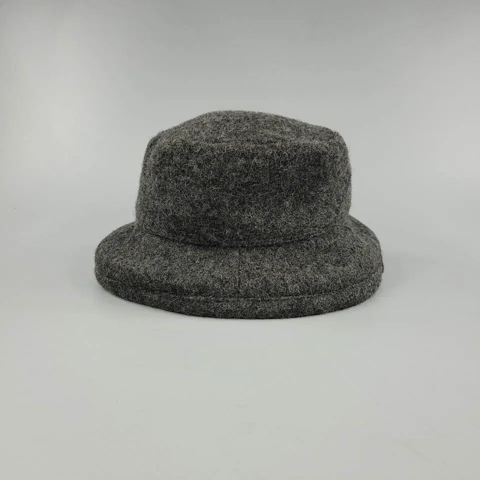 New York Hat Co. 차콜그레이 헤어리 모직 울 이너플리스 벙거