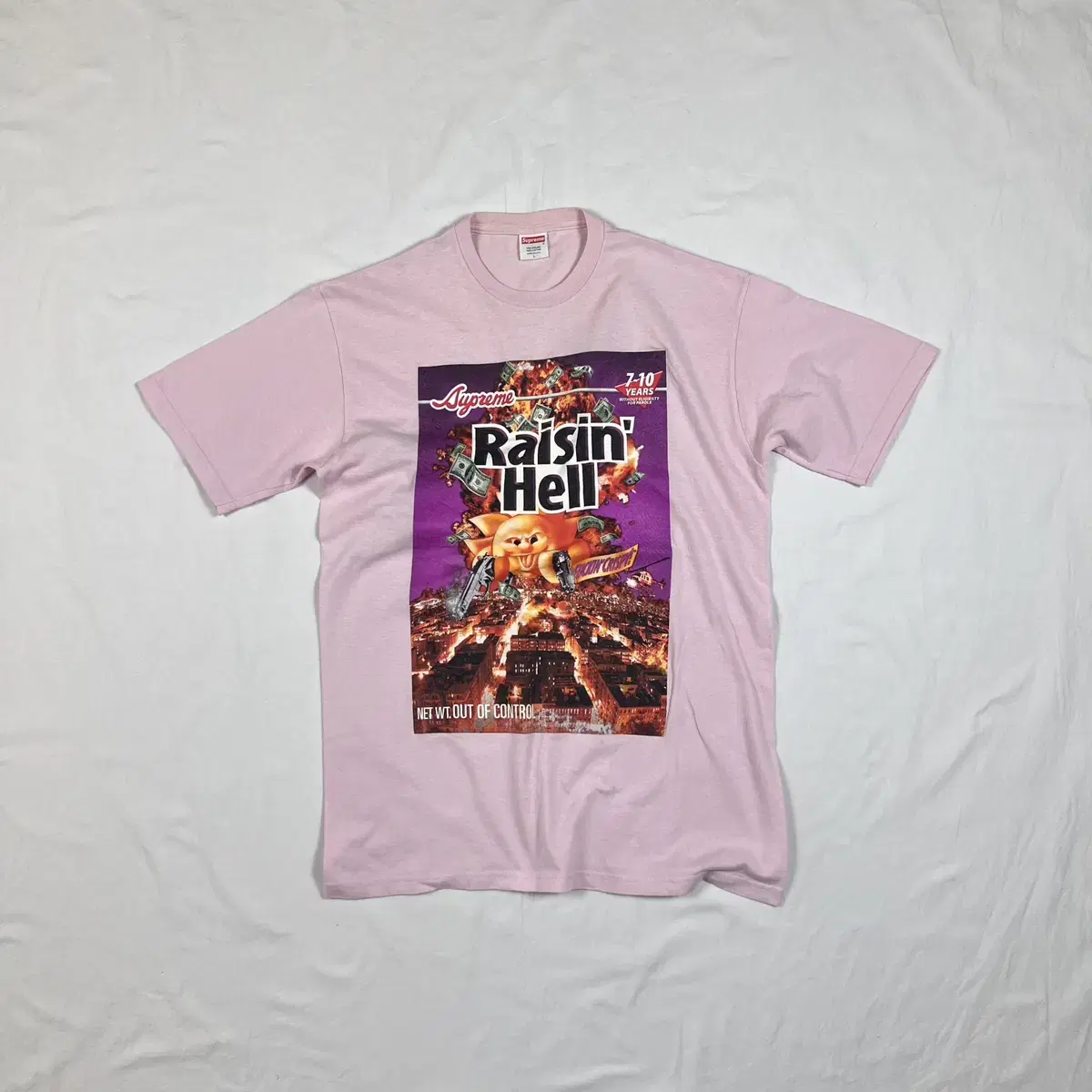 05년도 슈프림 supreme raisin hell 그래픽 반팔티