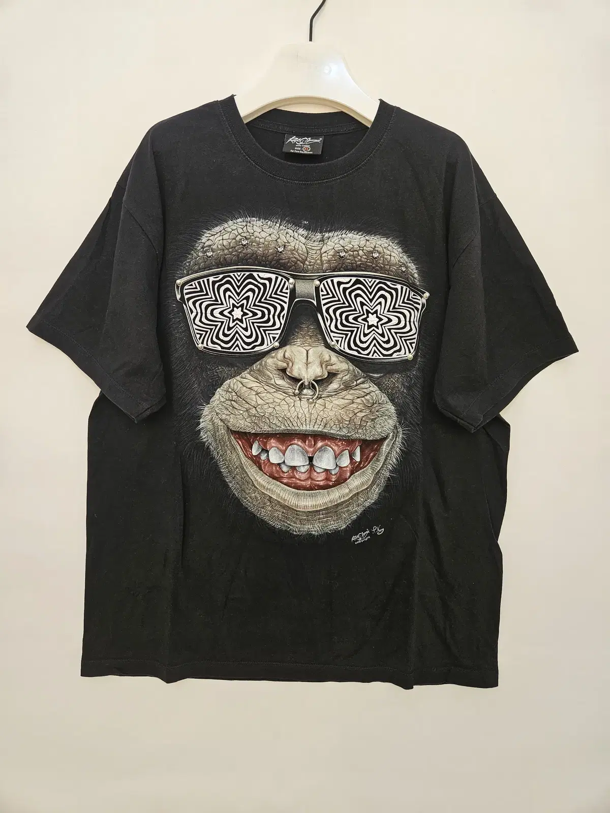 Monkey print short sleeve T-shirt