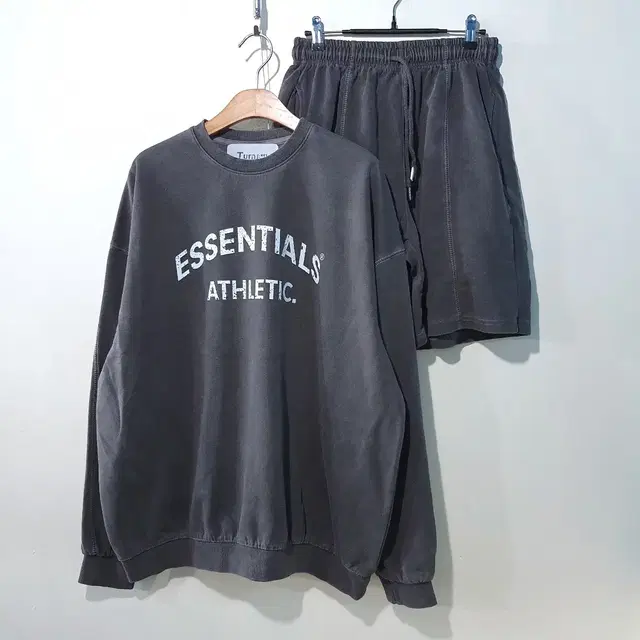 SS신상) 에센셜 A 피그먼트 맨투맨, 반바지 세트4color M~4XL