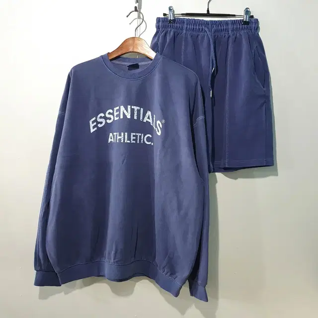 SS신상) 에센셜 A 피그먼트 맨투맨, 반바지 세트4color M~4XL