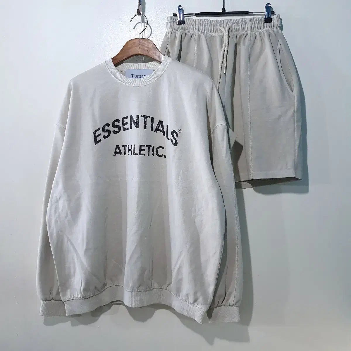 SS신상) 에센셜 A 피그먼트 맨투맨, 반바지 세트4color M~4XL