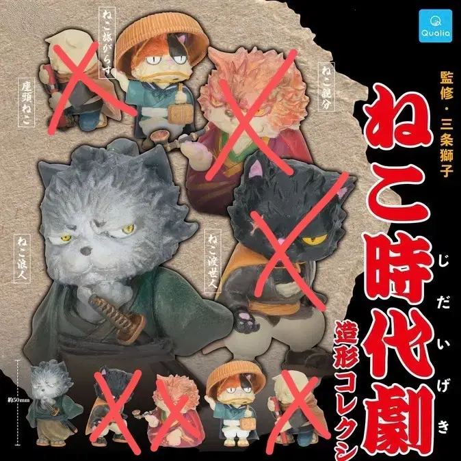 Historical drama Cat Gacha Figures