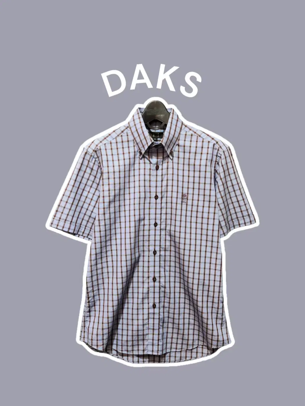 [95] DAKS 닥스 체크 반팔셔츠 블루