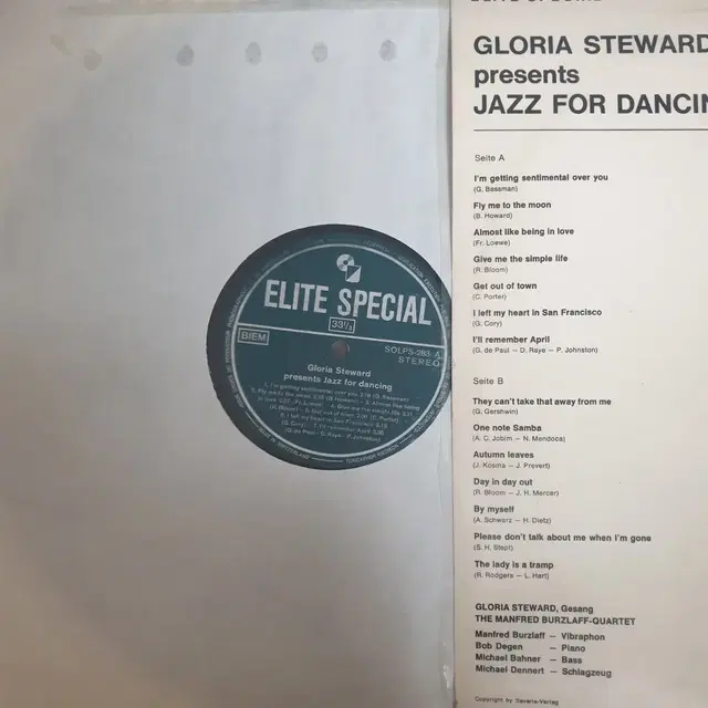 Jazz for dancing  Gloria Steward 스위스 레어