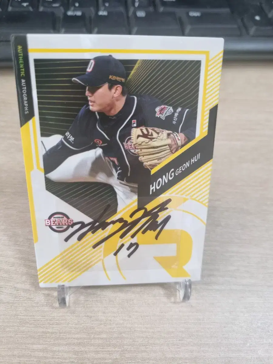 22scc Rainbow Doosan Bears hong keonhee Autographed Auto Baseball Card