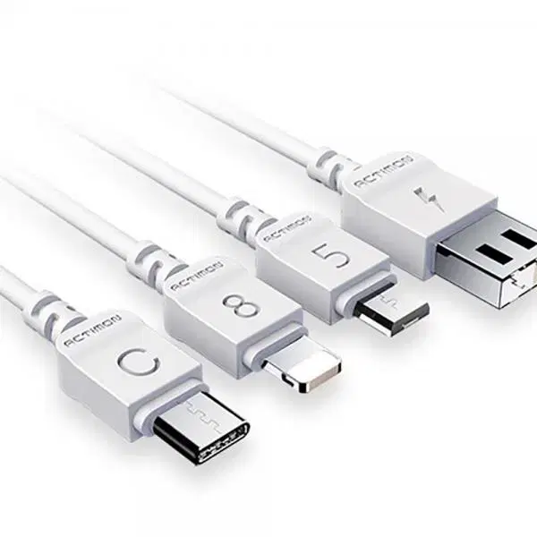 USB-A 2.0 to 8핀 20W 고속 충전케이블 화이트/1m