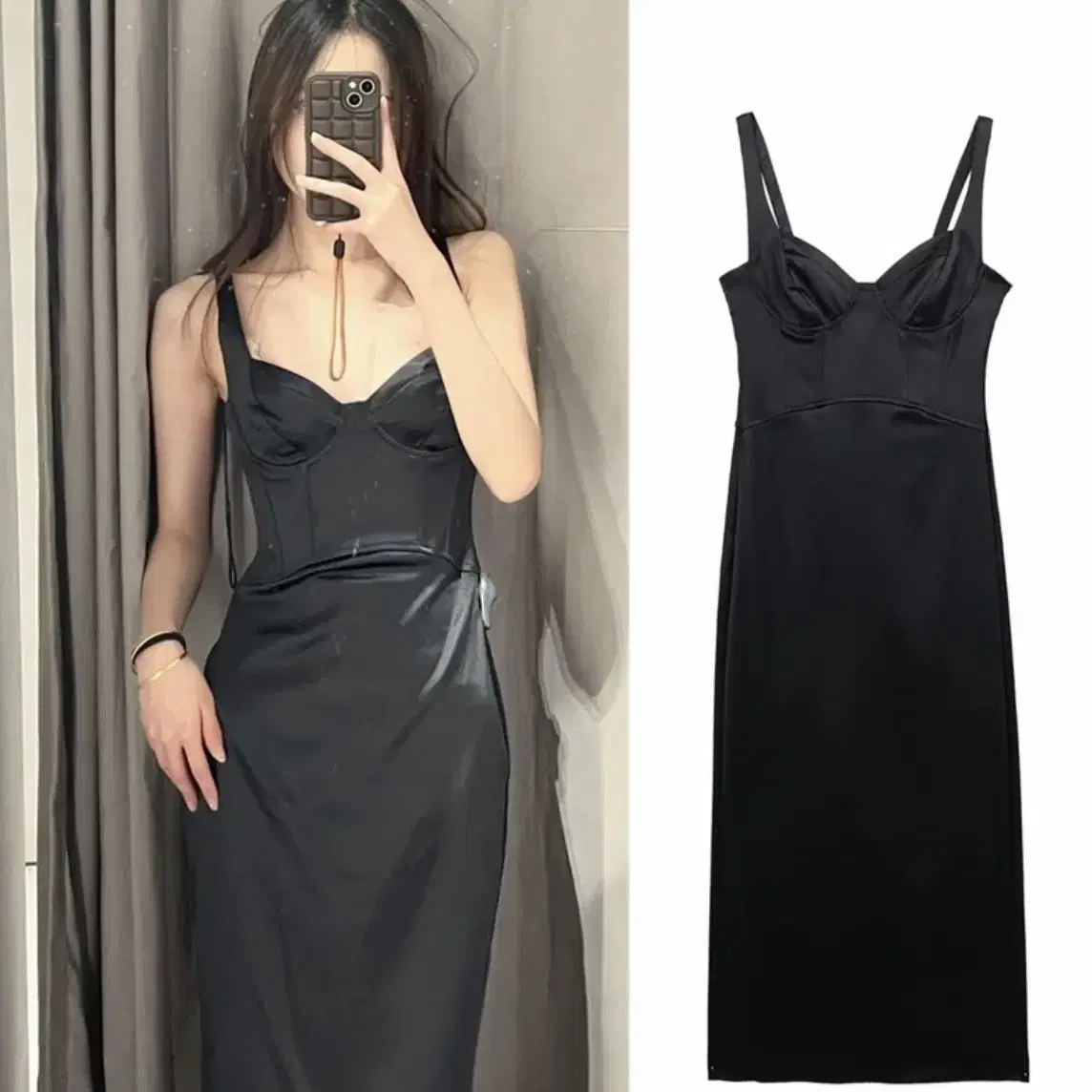 zara 자라 새틴 코르셋 미디 원피스 89000-49000 새상품