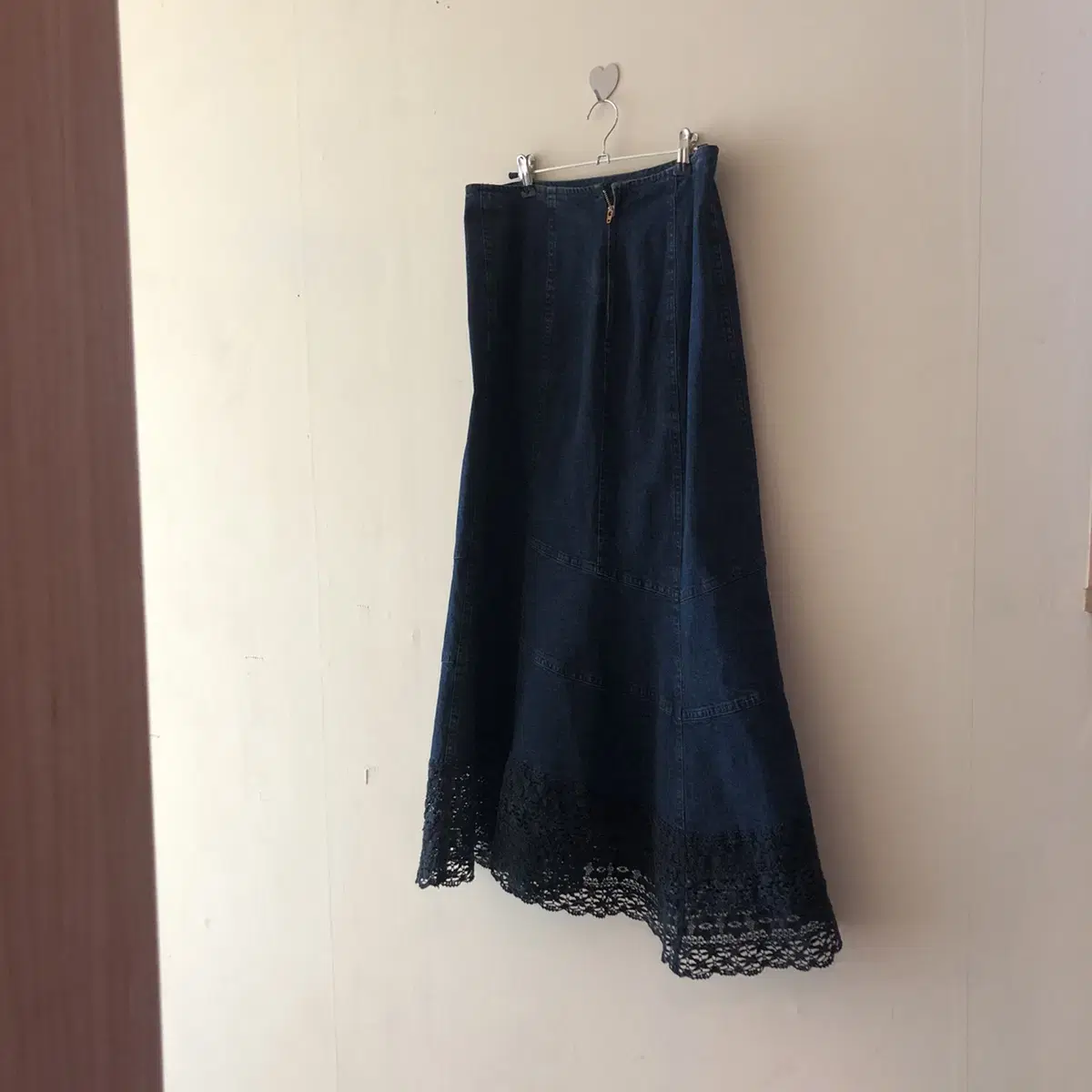 Vintage HARMONICA denim maxi sk