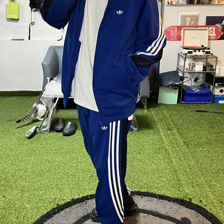 아디다스 파이어버드 셋업 2XL 블루 Adidas