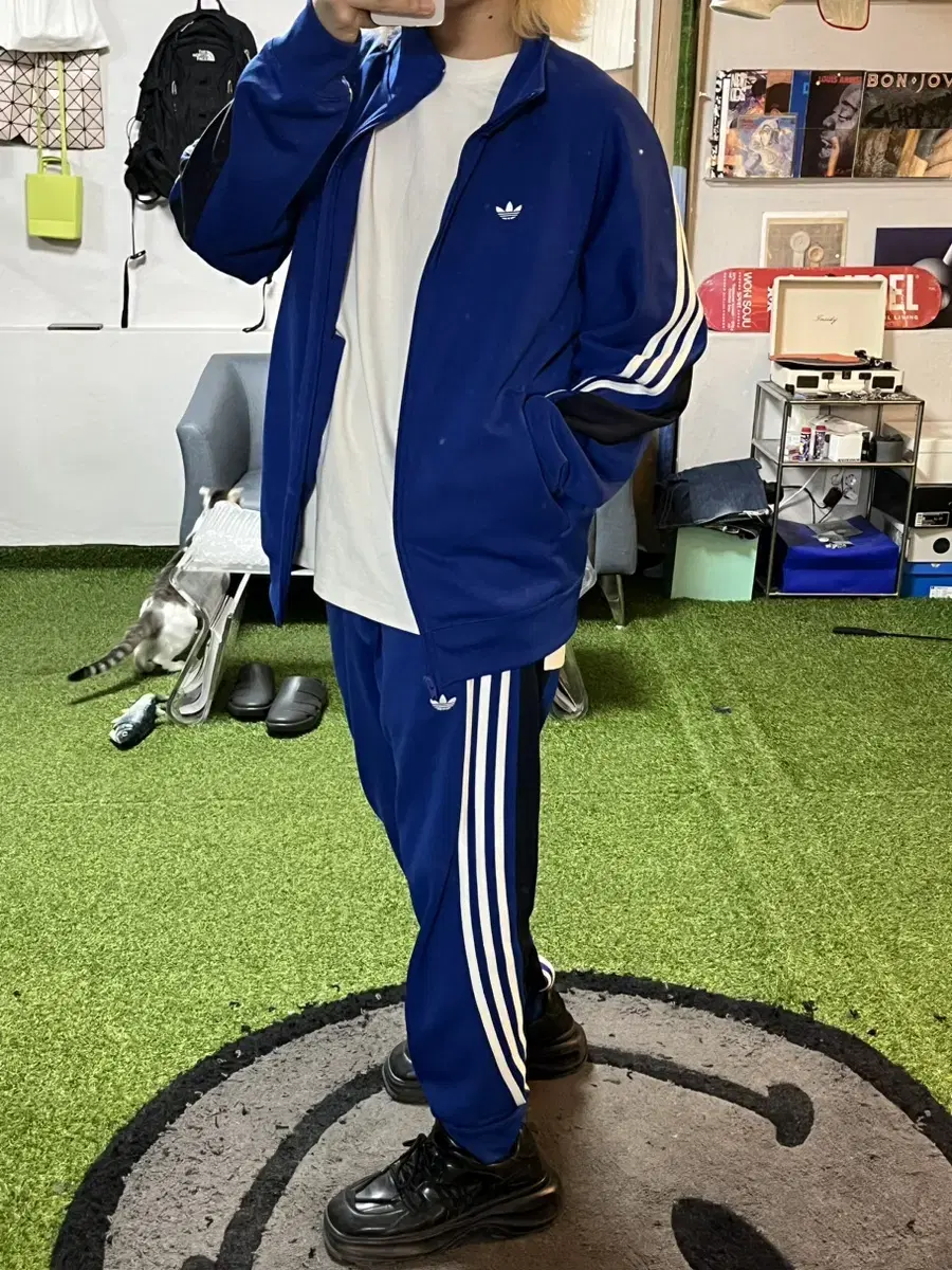 아디다스 파이어버드 셋업 2XL 블루 Adidas