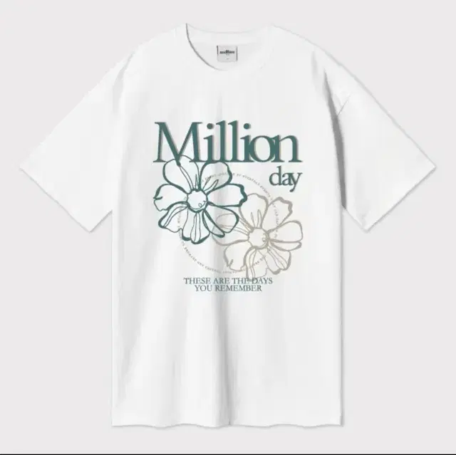 급처!!! 밀리언데이 MILLION BLOSSOM 오버핏 티셔츠