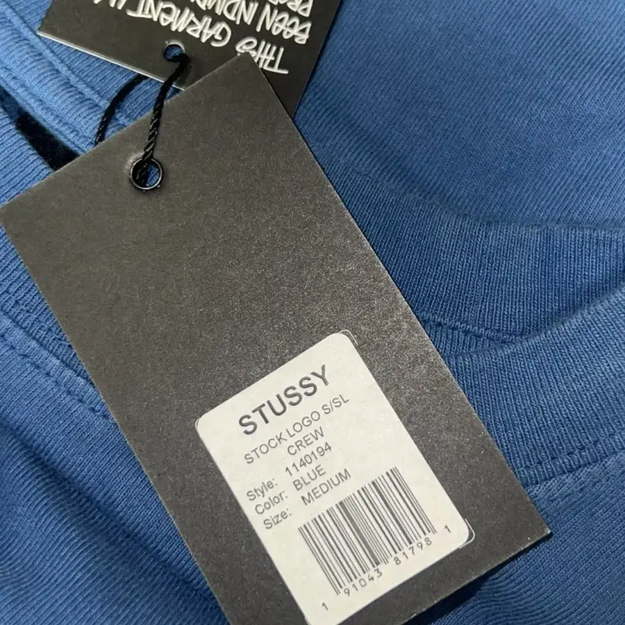 스투시 stussy stock logo s/sl crew BLUE