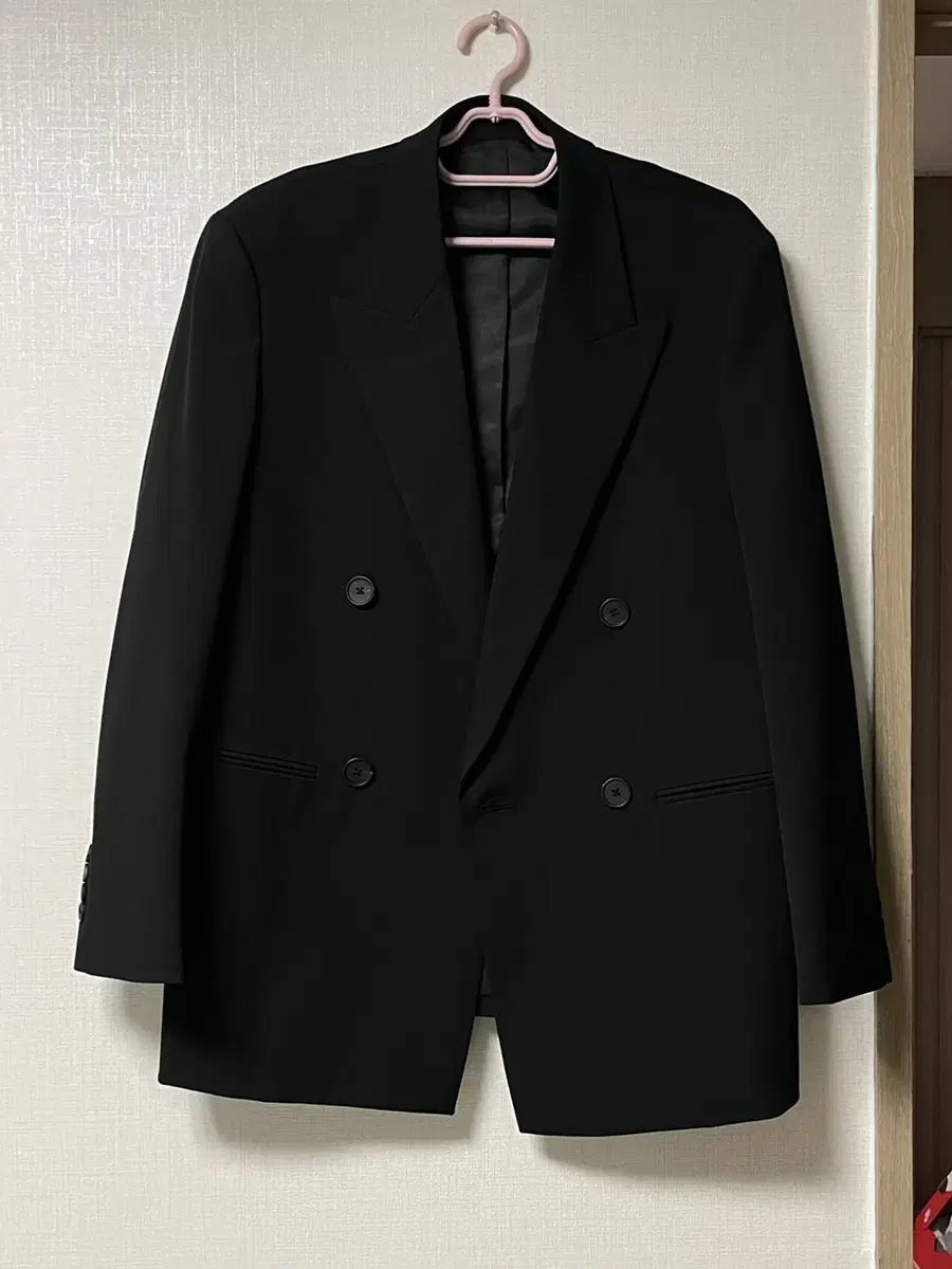 Gentleman's Standard Oversized Double-Breasted Blazer [Black]