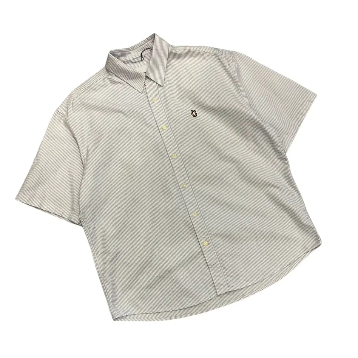 [XL] Coverall Stripe Overfit Short Sleeve Shirt