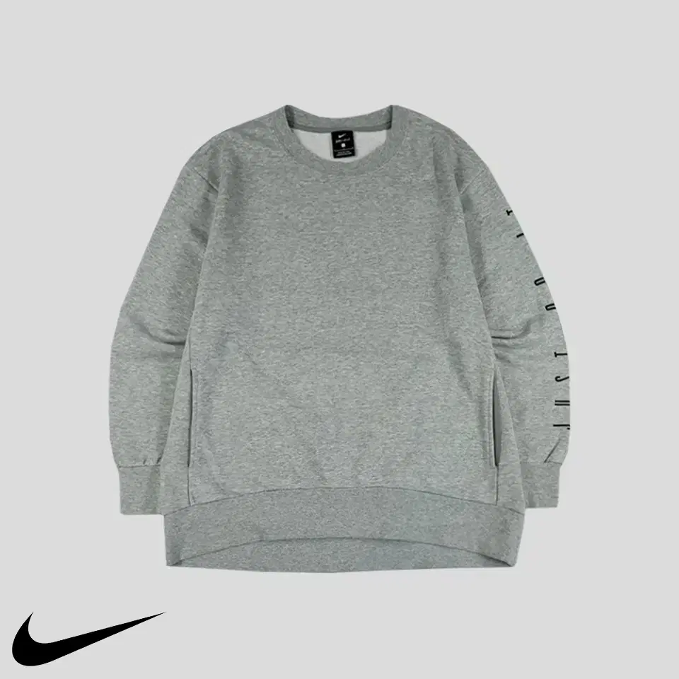 Nike Melange Grey Black Swoosh Justduit Printed Hidden Pocket Dry Fit