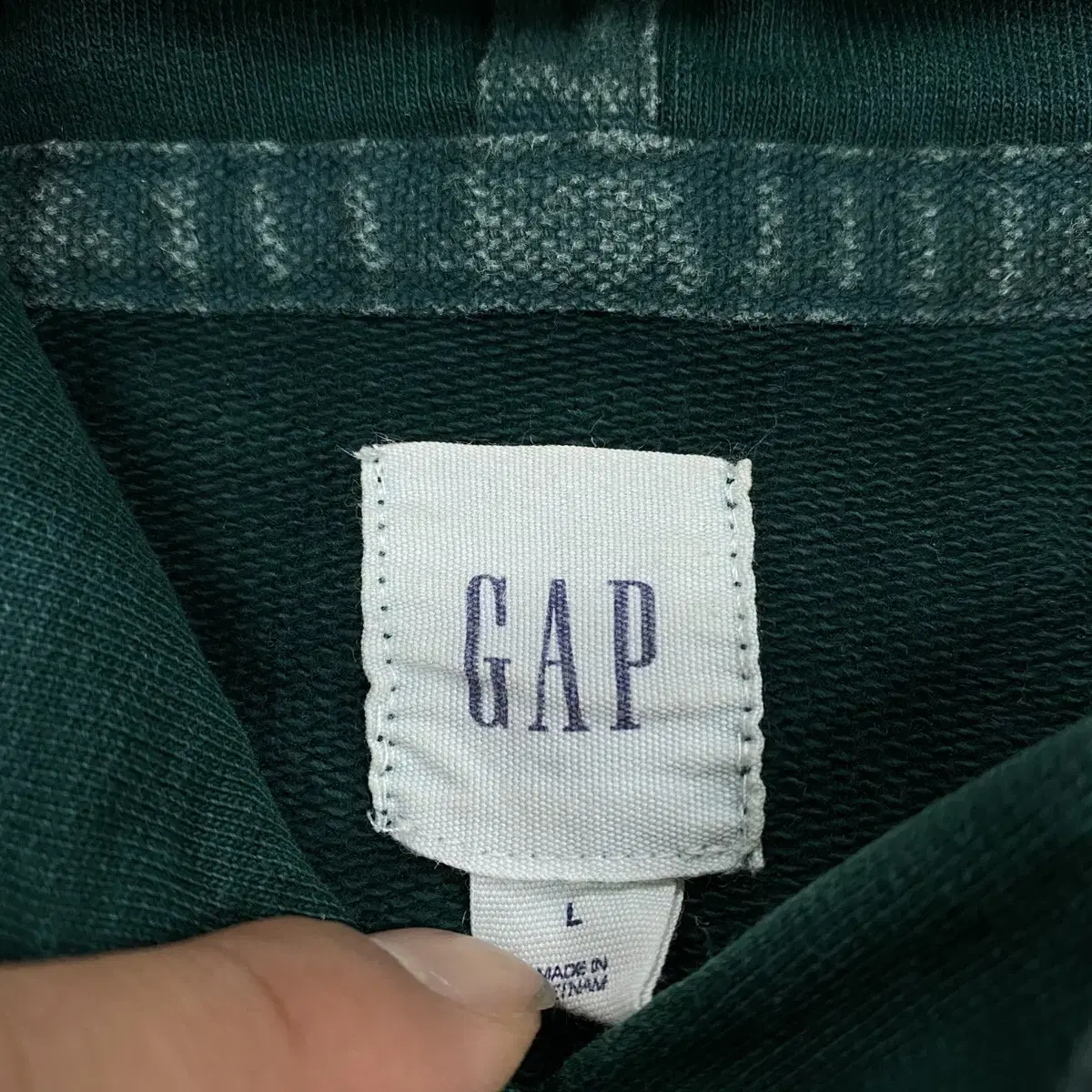 Gap 스펠아웃 빅로고 카키 후드티