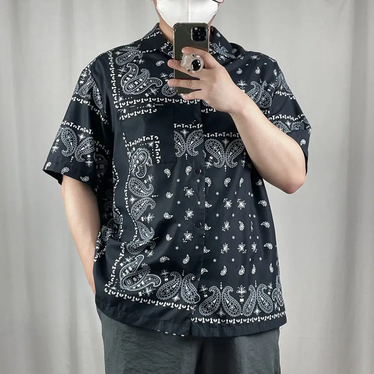 Coverall Navy Patterned Short Sleeve Shirt XL .240503