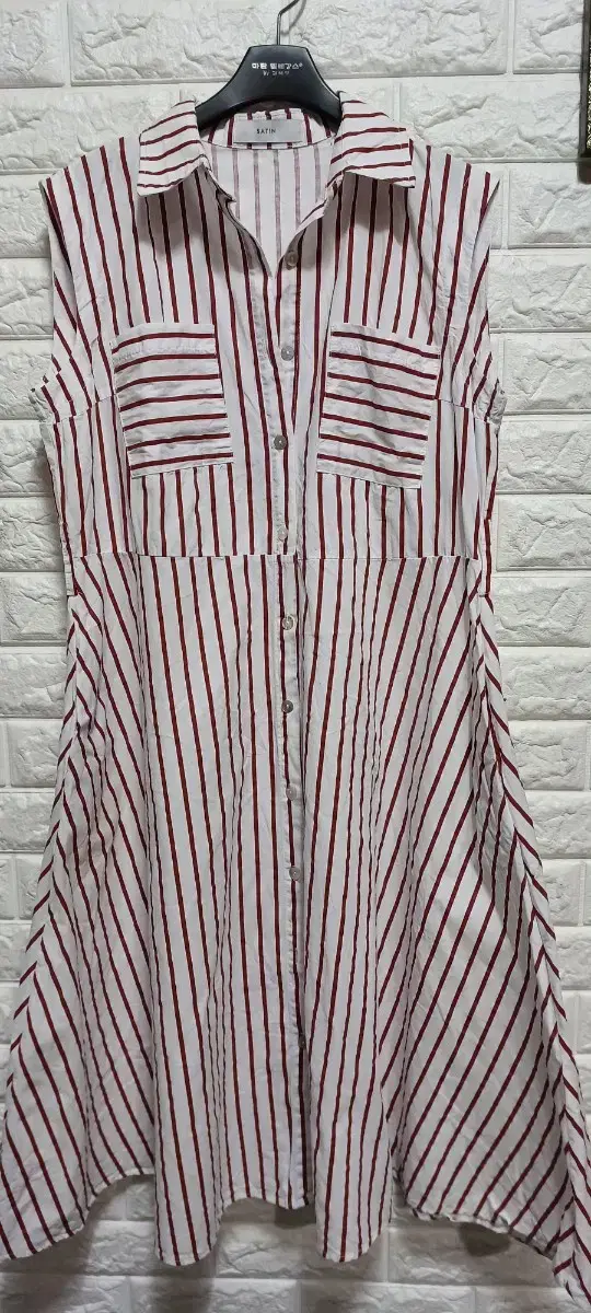 Satin striped cotton ONEPIECE (55-66)