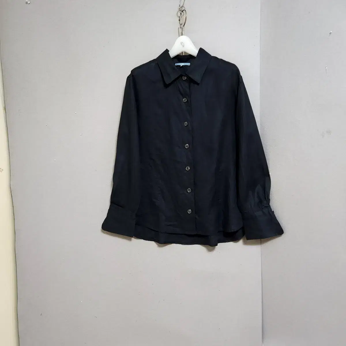 LBL Black Linen Blouse M n5405 AshleyShop