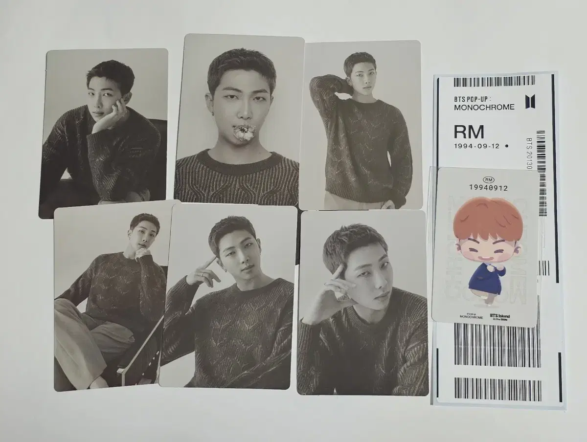 BTS Monochrome Mini Photocard Jun jun RM de Voll