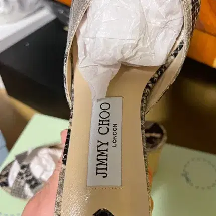 지미추 Jimmy Choo python 웨진힐 샌들 미착용