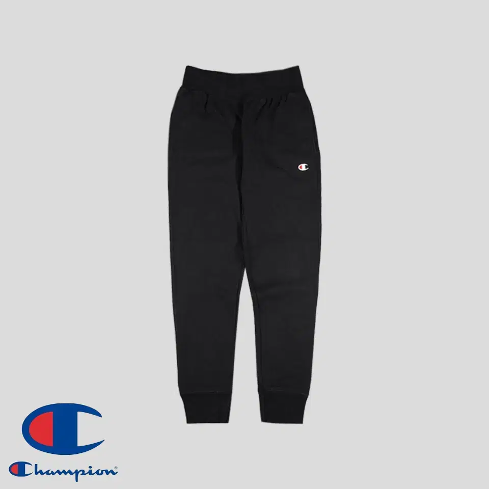 Champion Reverse Weave Black C Logo Patch Cotton Blend Brushed Jogger Joggers Sweatpants Tre