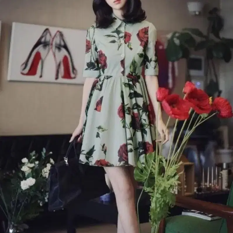 밀크코코아 940-red rose dress