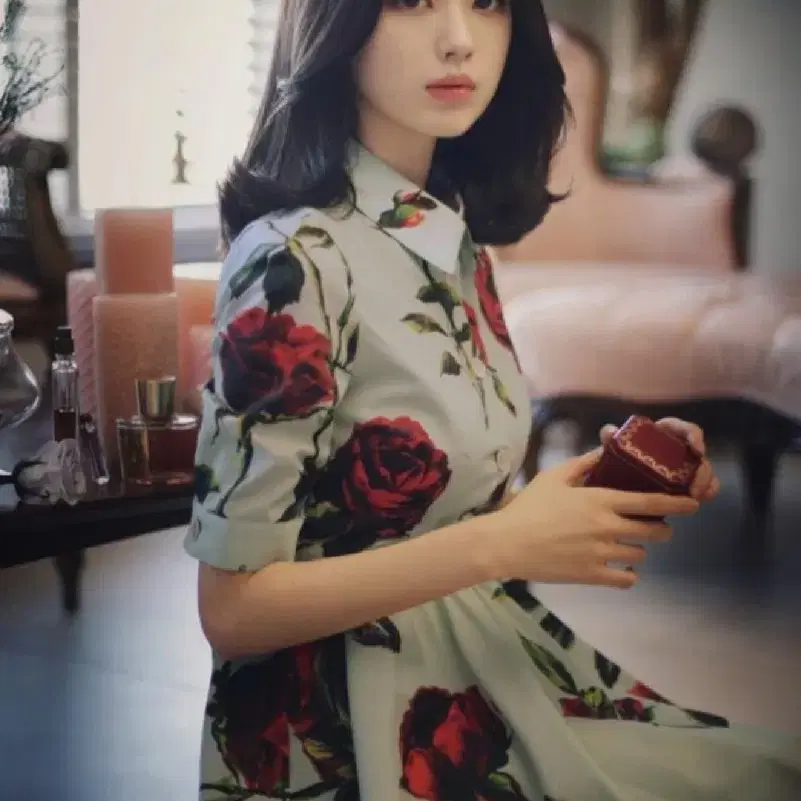 밀크코코아 940-red rose dress