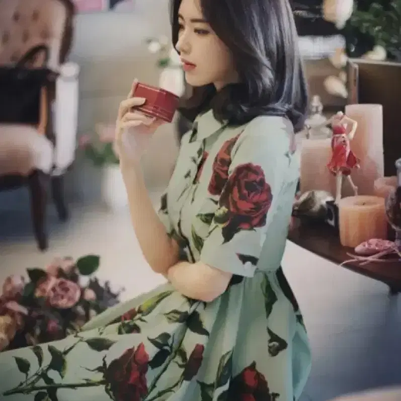 밀크코코아 940-red rose dress