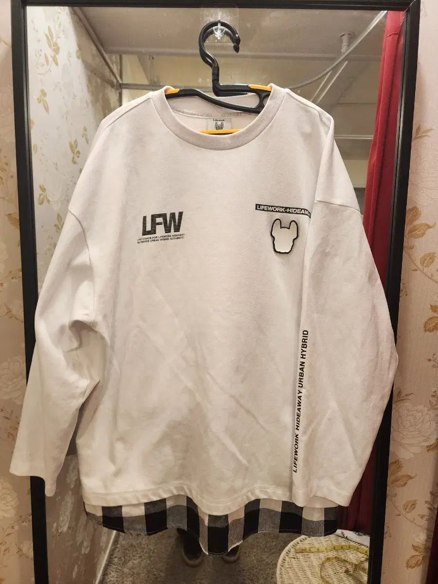 Lifeworks Check Layered T-shirt_OFF WHITE size L