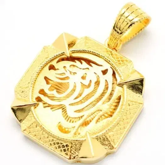 Square Suji Tiger Pendant Special10 Double Compression Plated Men's Keum Necklace
